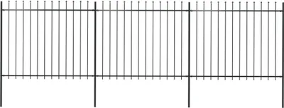 Produktbild von Cloris Designermöbel Gartenzaun mit Speerspitzen Stahl 5,1 x 1,5 m Schwarz 2024 Neu