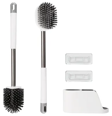Produktbild von Toilettenbürste mit Edelstahlgriff und Wandhalterung