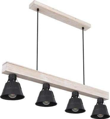 Produktbild von Hängeleuchte, Balken natur, schwarz-matt, L 85 cm