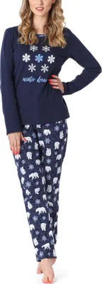 Produktbild von Merry Style Damen Schlafanzug MS10-169 (Dunkelblau Bär, XL)