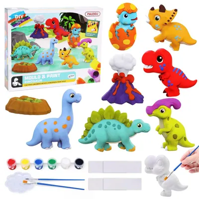 Zdjęcie produktu dla Zestaw do malowania dinozaurów, zestaw kreatywny dla dzieci w wieku 6-12 lat. Zestaw do malowania dla dzieci, kreatywne rękodzieło, zabawka, zestaw do majsterkowania, prezent dla dziewczynek w wieku 5, 6, 7, 8, 10 lat