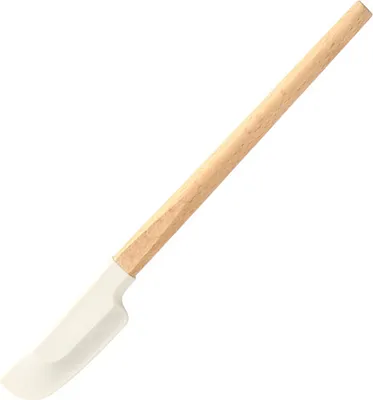 Produktbild von Silikonspatel mit Holzgriff, hitzebeständig, lebensmittelecht, BPA-frei, spülmaschinenfest, zum Backen, kratzfest, flexibler Schaber, Backspatel, Küchenhelfer