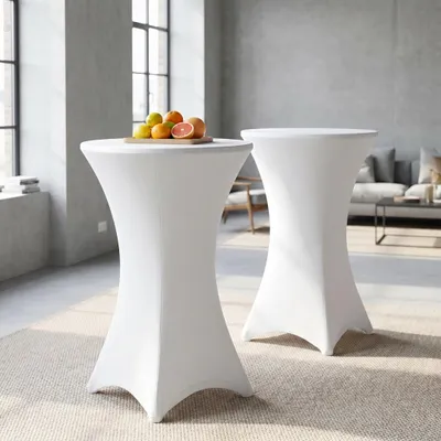 Produktbild von Peviasot 2× Elastische Stehtischhusse Ø 70×110 cm, Weiß – Stretch Bistrotisch Husse für Hochzeit & Messe