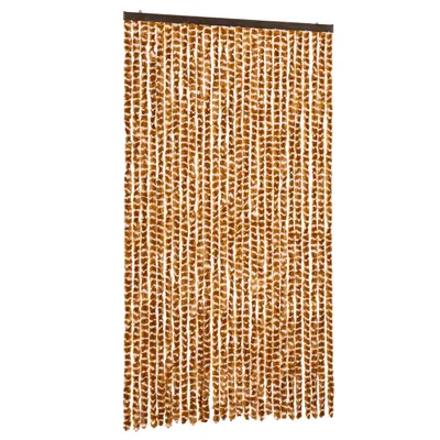 Obrázek produktu pro vidaXL Záclona Fly okrová a bílá 118x220 cm žinylka