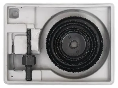 Image de CON-HSW-1808 Otwornice bois avec adaptateur set 9 pièces 51-102 mm