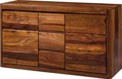 Image de MASSIVMOEBEL24 | Meuble de salle de bain 145x50x80 en bois de Sheesham noisette laqué TORONTO #312