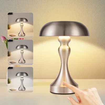 Produktbild von ZMH Tischlampe Kabellos Nachttischlampe Akku LED Tischleuchte Touch Dimmbar Retro Vintage Lampe mit USB Aufladbar Nickel Batterie Tischlampen für Fensterbank Wohnzimmer Schlafzimmer