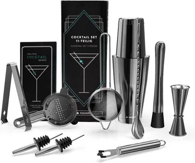 Produktbild von Famanu Cocktailset 11-teilig - Barzubehör mit Rezeptbuch
