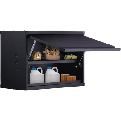 Immagine prodotto di Armadio a muro per officina - 77 x 31,8 x 50 cm - Armadio a muro - Capacità totale 108 kg (2 ripiani) - Armadio per officina in lamiera d'acciaio SPCC di 0,6 mm di spessore - Ideale come magazzino, armadio per attrezzi, armadio per ufficio