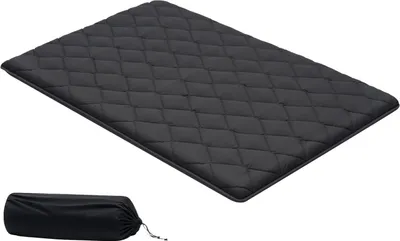 Obrázek produktu pro SucceBuy Japonská futonová matrace (2032 x 1372 x 89 mm), skládací podložka tatami (plná velikost), podlahová matrace s taškou na přenášení a upevňovacím materiálem, 9vrstvá podložka na spaní pro meditaci a jógu, černá barva
