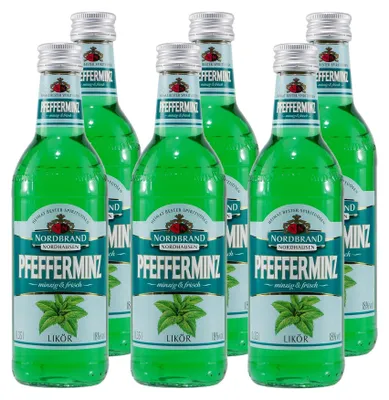 Produktbild von Nordbrand Pfefferminz Likör (6 x 0,35L)