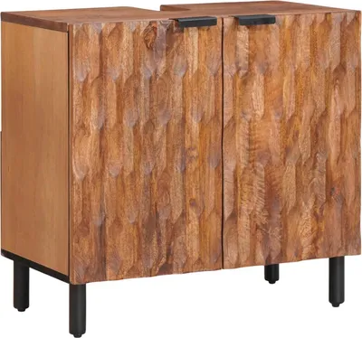 Image de Meuble sous Lavabo de Salle de Bain Marron 62 x 33 x 58 cm