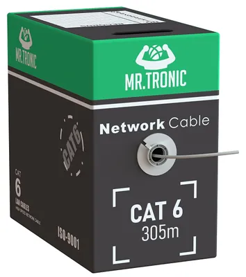Obrázok produktu pre 305 metrový sieťový kábel Ethernet | CAT6, AWG24, CCA, UTP