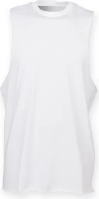 Image de Skinnifit Top sans manches pour homme avec larges emmanchures RW4739 (XS) (Blanc)