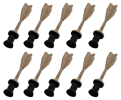Produktbild von BestSaller 1232 Sicherheits Pfeil aus Holz, für Kinder Blasrohr & Armbrust, natur/schwarz (10 Stück)