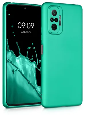 Produktbild von kwmobile Handyhülle für Xiaomi Redmi Note 10 Pro Hülle - Silikon Case metallisch schimmernd - Schutzhülle Cover - Metallic Türkis