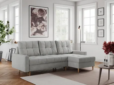 Produktbild von Ecksofa mit Schlaffunktion, Universal Schlafsofa - COLIN - Hellgrau