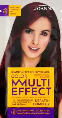 Zdjęcie produktu dla Szamponetka Koloryzująca Joanna Multi Effect Color 06 Wiśniowa Czerwień 35G
