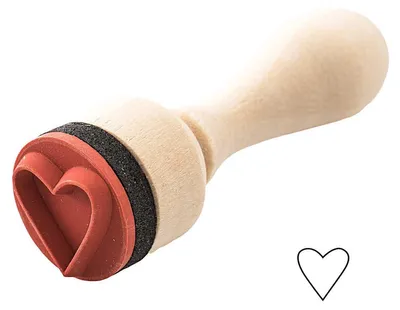 Image de Rico Design Mini-tampon en forme de coeur en bois de couleur marron