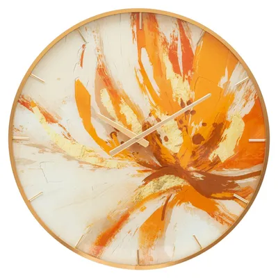 Productafbeelding van Mauro Ferretti wandklok, glazen uitvoering, model Toply, diameter 60 cm, hoogte 5 cm, meerkleurig