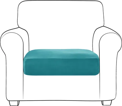 Produktbild von Topchances Samt Sofa Sitzkissenbezug, Elastischer Couch-Kissenbezug 1 Stück Sofakissen Schonbezug Sofasitzbezug Sofa Husse (Blau,1 Sitzer)