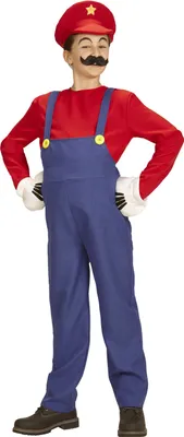 Image de Super plombier - taille 104-164cm garçons costume de héros M - 140 cm