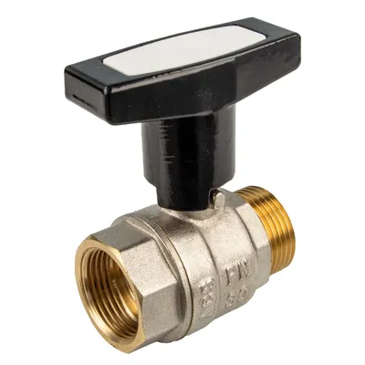Produktbild von tecuro Kugelhahn, Innen- x Aussengewinde Rp 1 Zoll (DN 25) Alu-T-Griff, Messing vernickelt
