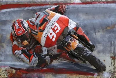 Produktbild von 3D-Metallbild - Motiv: Motorrad - 80 x 120cm