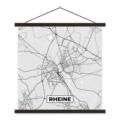 Produktbild von MuchoWow® Textilposter Rheine - Karte - Stadtplan - Deutschland - Karte 120x120 cm mit schwarzem Rahmen - Aufhängungsset
