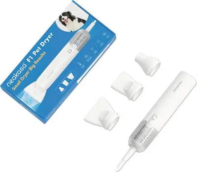 Produktbild von Tierhaartrockner Neakasa F1 Pet Dryer für Hundepflege, einstellbare Luftstromgeschwindigkeit und Heizstufe, 3 Aufsätze,