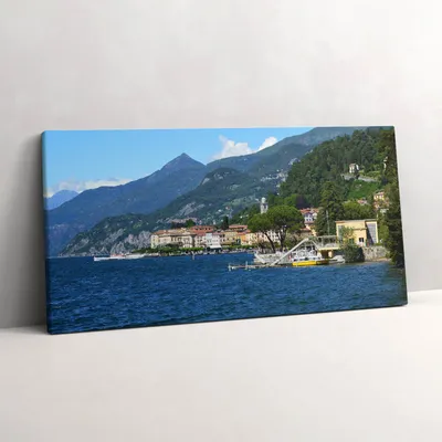 Produktbild von Berglandschaft am Gardasee – Leinwandbild Wandbild – 120x60 cm – Leinwandbilder – Wandbilder – Schlafzimmer – Flur