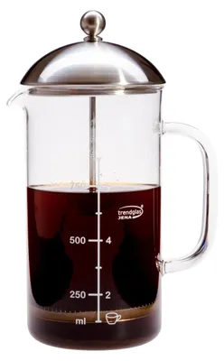 French Press 8 Tassen, 1 Liter, Glas & Edelstahl