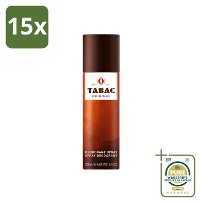 Productafbeelding van 15 x Tabac Original Deodorant Spray Antitranspirant 200 ml - Voorraadverpakking - 15 stuks
