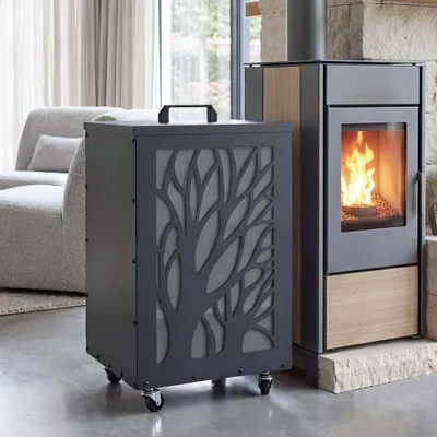 Image de Conteneur à granulés HWC-Q30, bac à granulés, boîte de rangement pour, par exemple, l'alimentation animale, pieds en roulettes, dimensions : 64 x 36 x 36 cm, couleur : anthracite
