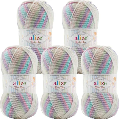 Produktbild von 500g Baby Wolle Strickgarn ALIZE Baby Best Batik Antipilling, unterschiedliche Farben