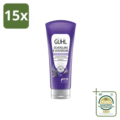 Productafbeelding van 15 x Guhl Zilverglans & Verzorgingsmasker tegen geelheid - 200 ml - Voordeelverpakking - 15 stuks