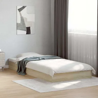 Obrázek produktu pro Dřevěná roštová postel, rozměry 75 x 190 cm, barva dub Sonoma