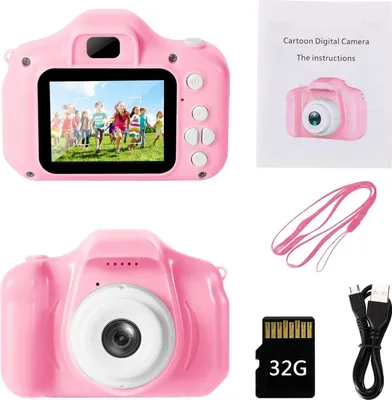 Produktbild von Kinderkamera 48MP 1080P HD Digitalkamera Spielzeug mit 32GB SD Karte Kinderkamera 8-facher Digitalzoomür - 3-14 Jahre Mädchen Jungen Geburtstag