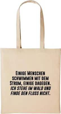 Produktbild von Huuraa Baumwollbeutel Menschen Schwimmen. Ich steh im Wald Geschenk Einkaufstasche Natural 10 Liter Baumwolle Menschen Schwimmen. Ich steh im Wald A