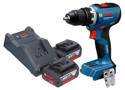 Zdjęcie produktu dla Bosch GSR 18V-65 Profesjonalna akumulatorowa wiertarko-wkrętarka 18 V 63 Nm bezszczotkowa + 2x akumulator 4,0 Ah + ładowarka