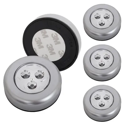 Produktbild von LED Touchlampe Schrankleuchten 3x exkl. Batterie selbstklebend Ø6,8cm Briloner