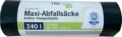 Produktbild von Secolan TRILine Maxi-Abfallsack, grün/schwarz, 240 Liter