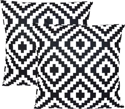 Produktbild von JACK 2er Set 45x45cm Motiv Outdoor Kissenhülle Kissenbezug Hülle Wasserfest Kissen Garten Stuhl Lotus Effekt, Farbe:Abstrakt