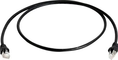 Obrázok produktu pre Telegärtner 100009137 RJ45 Network cable, patch cable CAT 6A S/FTP 50.00 m Black Flame-retardant, Halogen-free, UL-approved 1 pc(s)