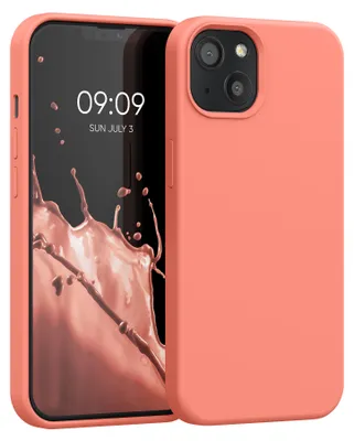 Produktbild von kwmobile Handyhülle für iPhone 13 Hülle, für iPhone 13 Case - Hülle Silikon - kabelloses Laden - Pfirsichkorall