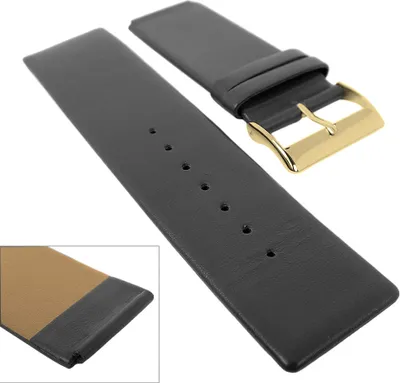 Produktbild von DC by Jacques Lemans Uhrenband Leder Design Collection 26mm 29989, Farbe:schwarz/golden