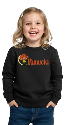 Produktbild von Spreadshirt Pumuckl Mit Frecher Pose Und Logo Schriftzug Kinder Premium Pullover, 110/116 (4 Jahre), Schwarz