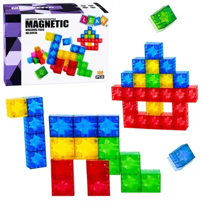 Obrázek produktu pro Magnetické stavební kostky, kostky, barevné 3D kostky, 160 kusů