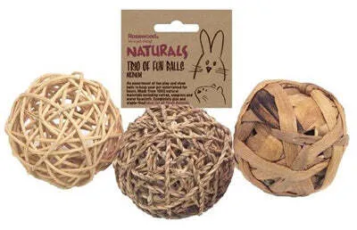 Produktbild von Rosewood Nagerspielzeug aus Rosenholz für Meerschweinchen & Kaninchen, 3 Stück, 8 cm