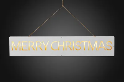 Produktbild von LED-Holzschild “MERRY CHRISTMAS“ , 11 LEDs